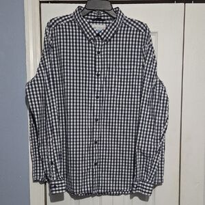 Columbia Men's Blue and White Plaid Shirt Size 2xl